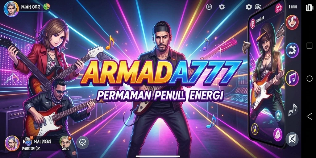 Screenshot gameplay ARMADA777 dengan antarmuka musik yang menarik.