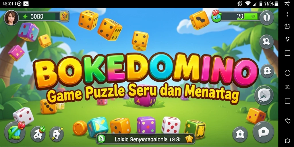 Tampilan gameplay BOKEDOMINO yang menarik dan seru.