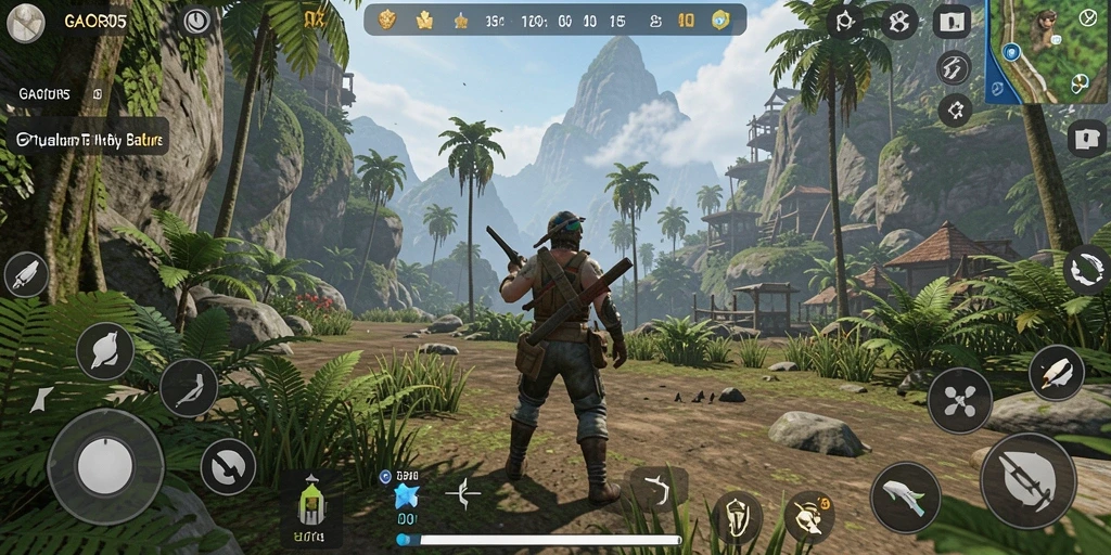Screenshot menampilkan pemain menjelajahi pemandangan menakjubkan di GACOR305.