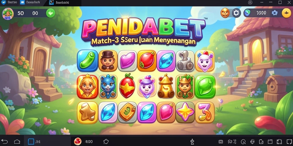 Screenshot menunjukkan gameplay seru PENIDABET Match-3.