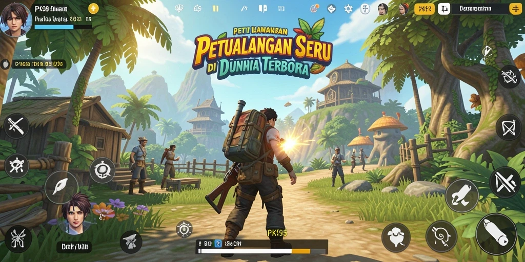 Tampilan gameplay menarik di dunia terbuka PK95.