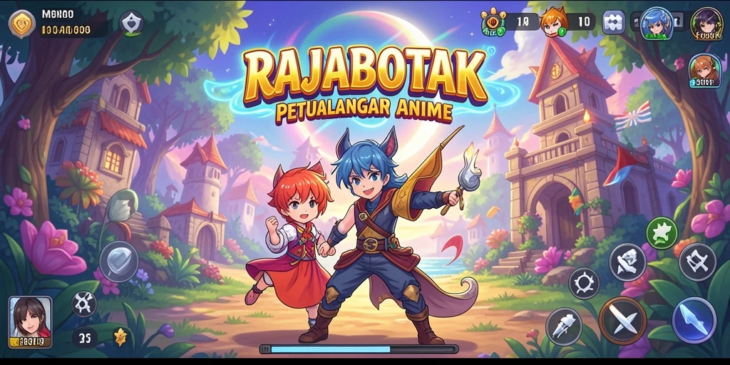 Tangkapan layar RAJABOTAK menampilkan karakter anime yang sedang bertarung.