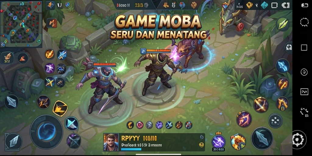 Tampilan seru gameplay MOBA RPYYY dengan aksi mendebarkan.