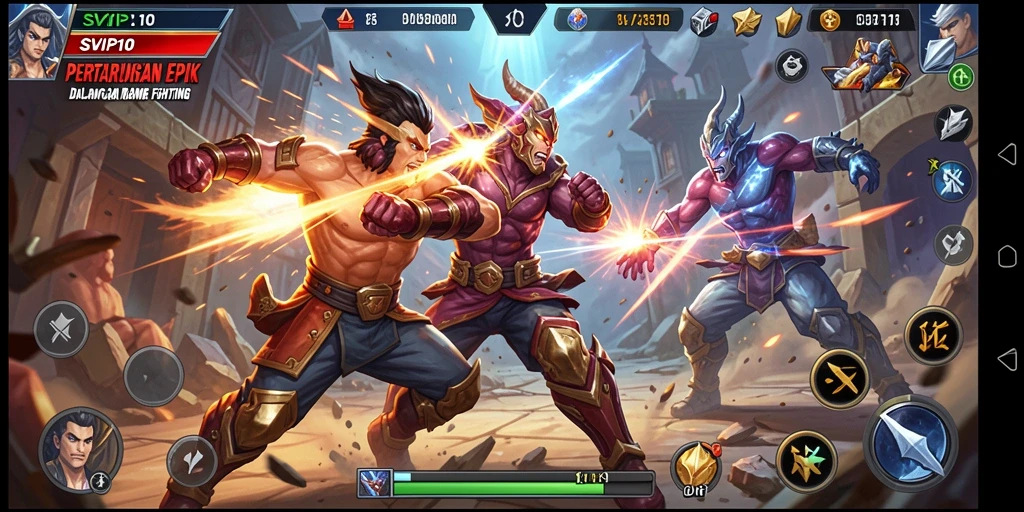 Tangkapan layar gameplay SVIP10 memperlihatkan aksi pertarungan seru dan karakter yang kuat.