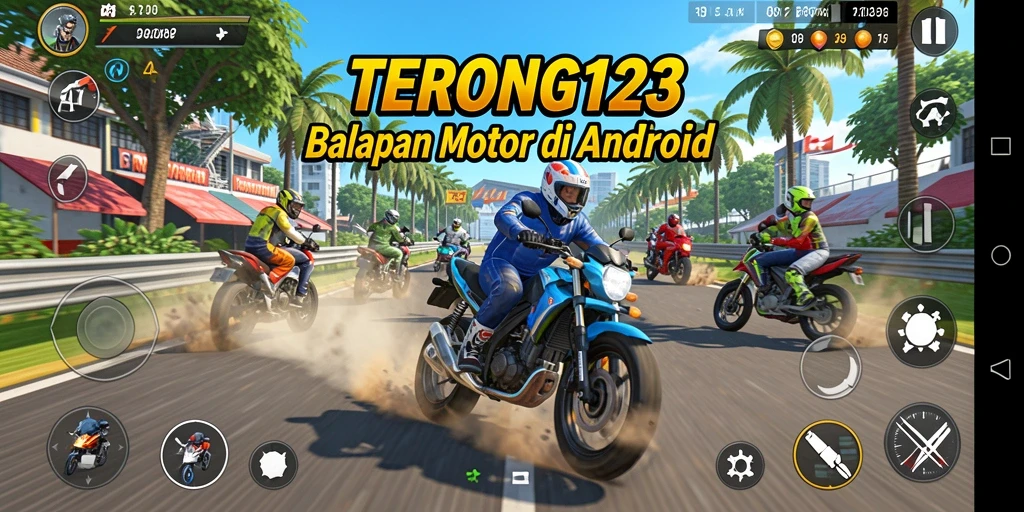Tampilan aksi seru dalam balapan motor di TERONG123.