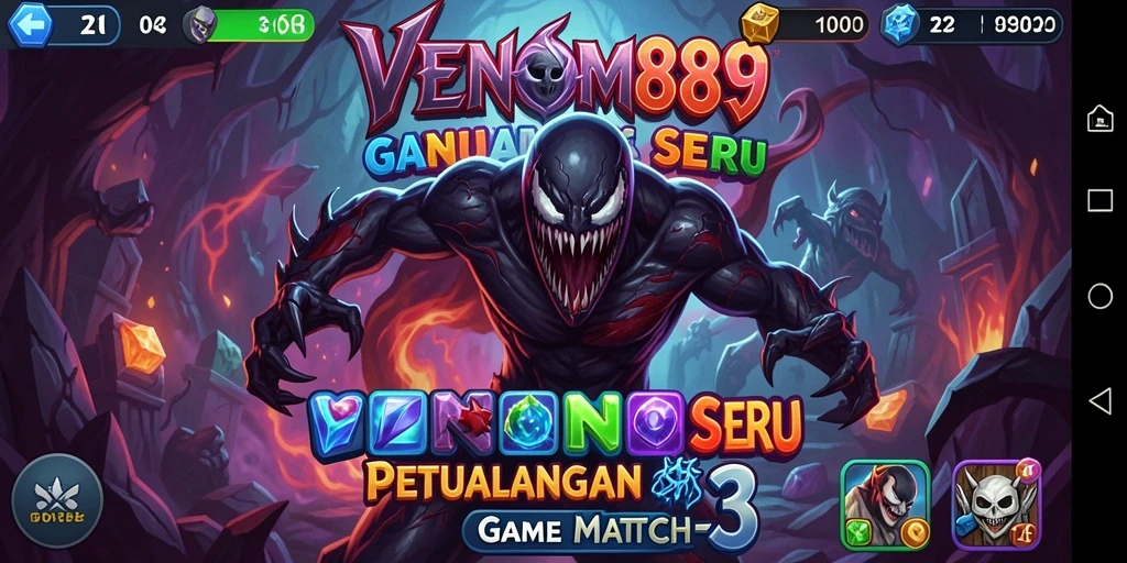 Tampilan gameplay <strong>VENOM889</strong> yang berwarna-warni dan menarik.