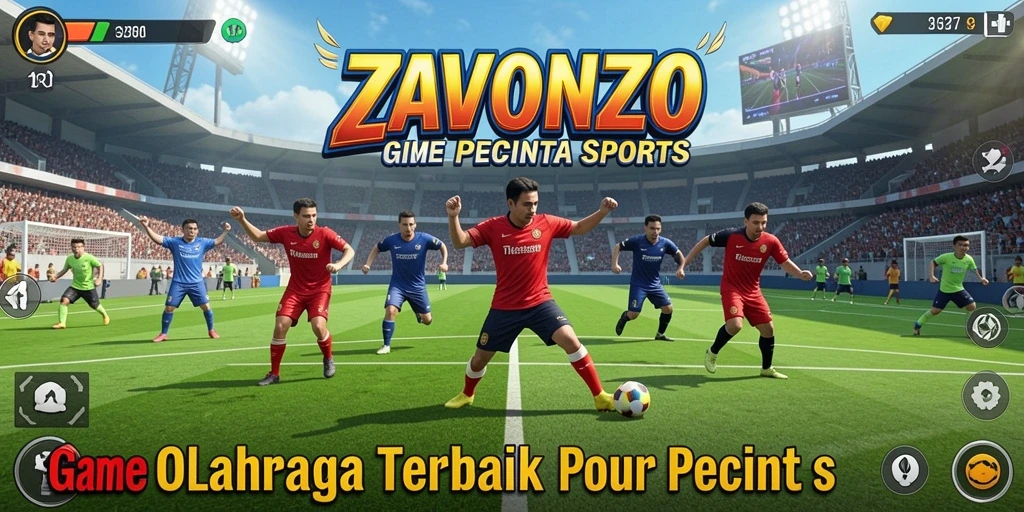 Screenshot ZAVONZO menampilkan momen seru dalam pertandingan olahraga.